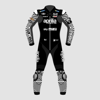 Black Biker Suit Aleix Espargaro Aprilia test 2023