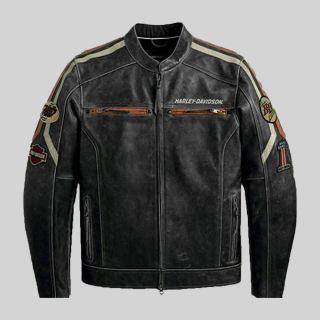 Harley Davidson Colorblocked Men Leather Jacket